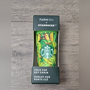 Farm Rio X Starbucks Colab Cold Cup Keychain NIB Fun Collectible